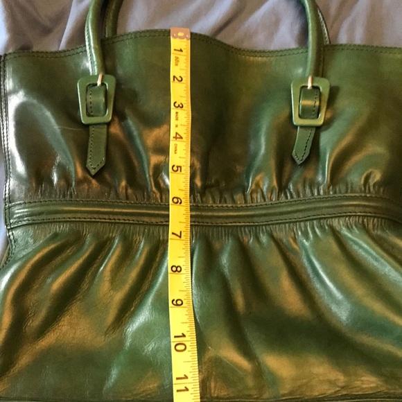 Vintage green leather handbag - Picture 12 of 14